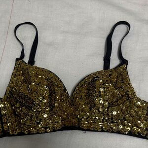 Gold Sequin Bra